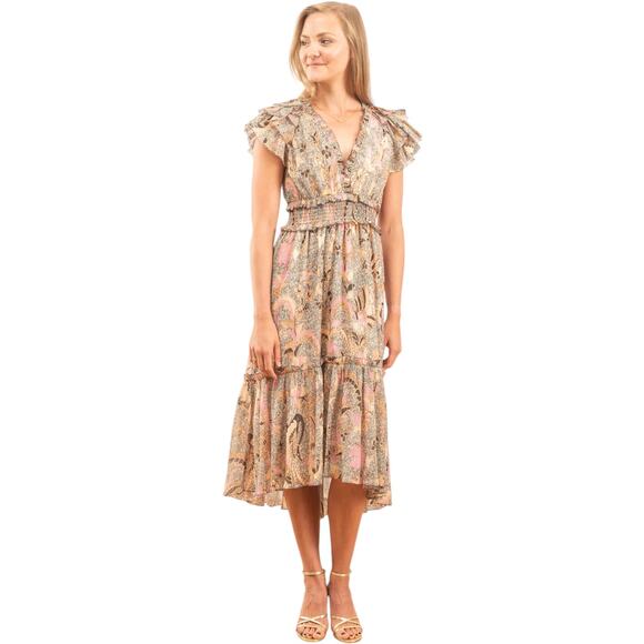 ULLA JOHNSON Cicely Silk Blend Dress in Ivory 0 - Picture 2 of 9